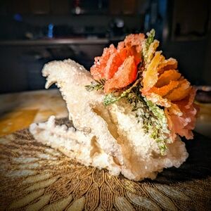 Crystalized genuine coyotes skull with crystalized flowers